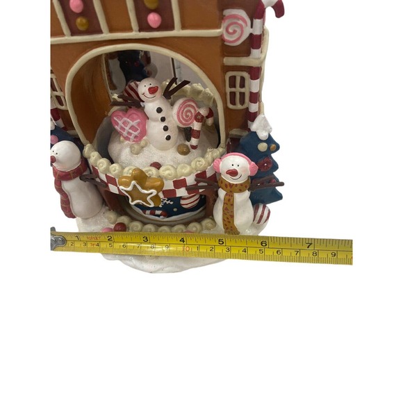 Gingerbread House Musical Rotating Snowman Music Box by Studio Nova W/Box - Picture 4 of 16